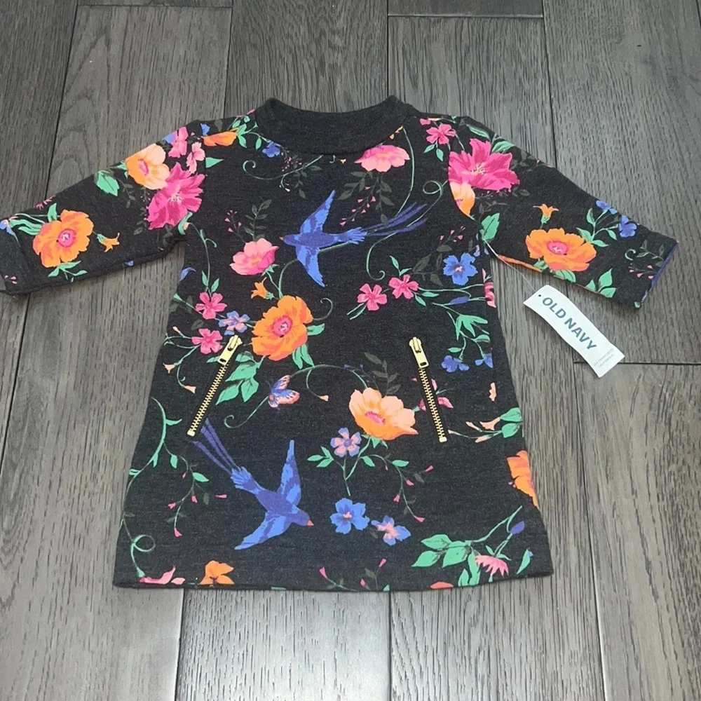 NWT Old Navy Infant Long sleeve floral sweater dress